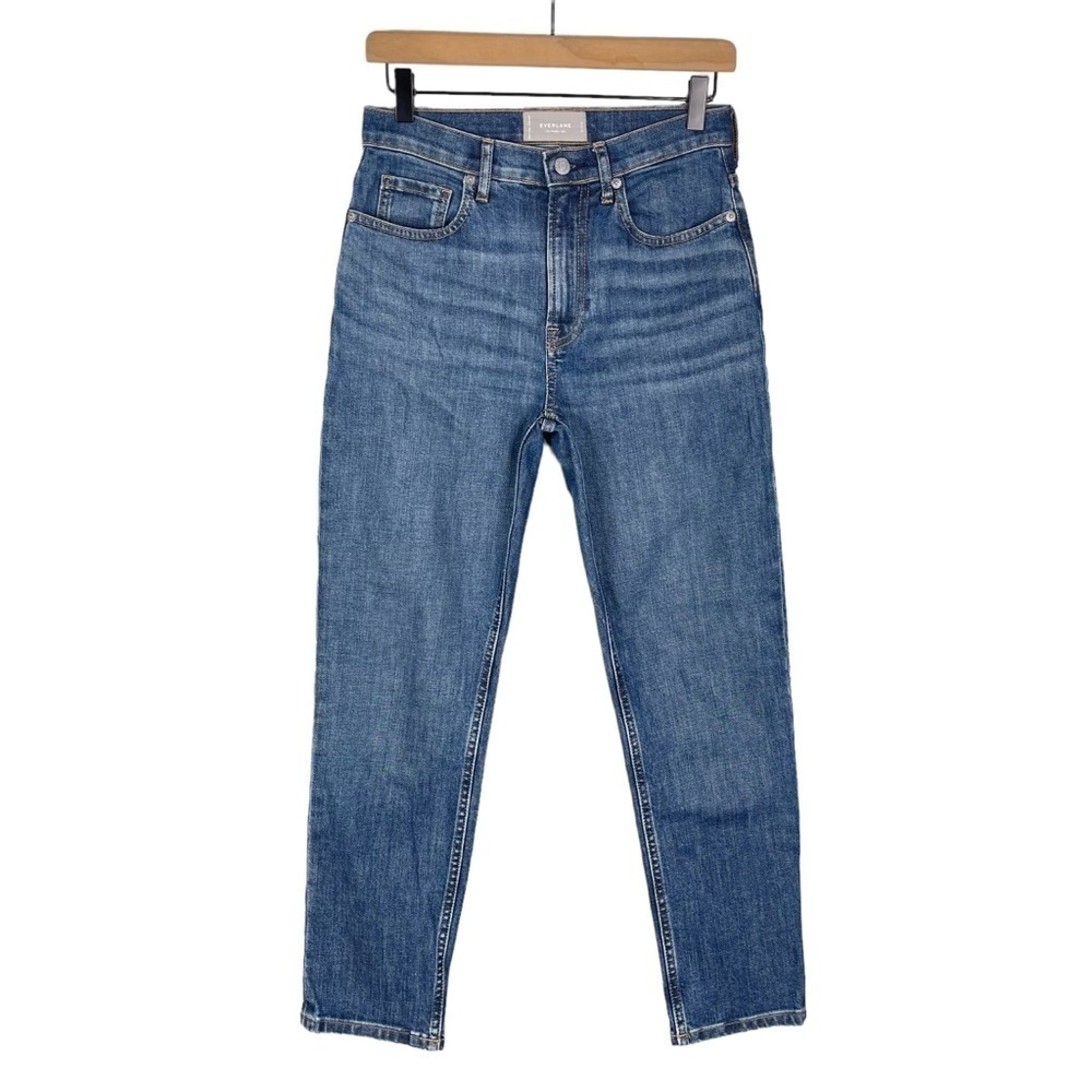 Everlane The Cheeky Jean Crop 25 High Rise Slim Straight Leg Organic Cotton Blue